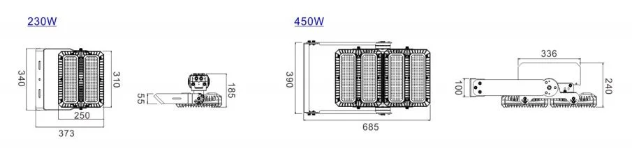 Narrow Beam 15&deg; 25&deg; 60&deg; 90&deg; Asy Angle 200W 450W 650W 900W 1350W IP67 Waterproof LED Stadium Light Sport Field Light High Mast Light